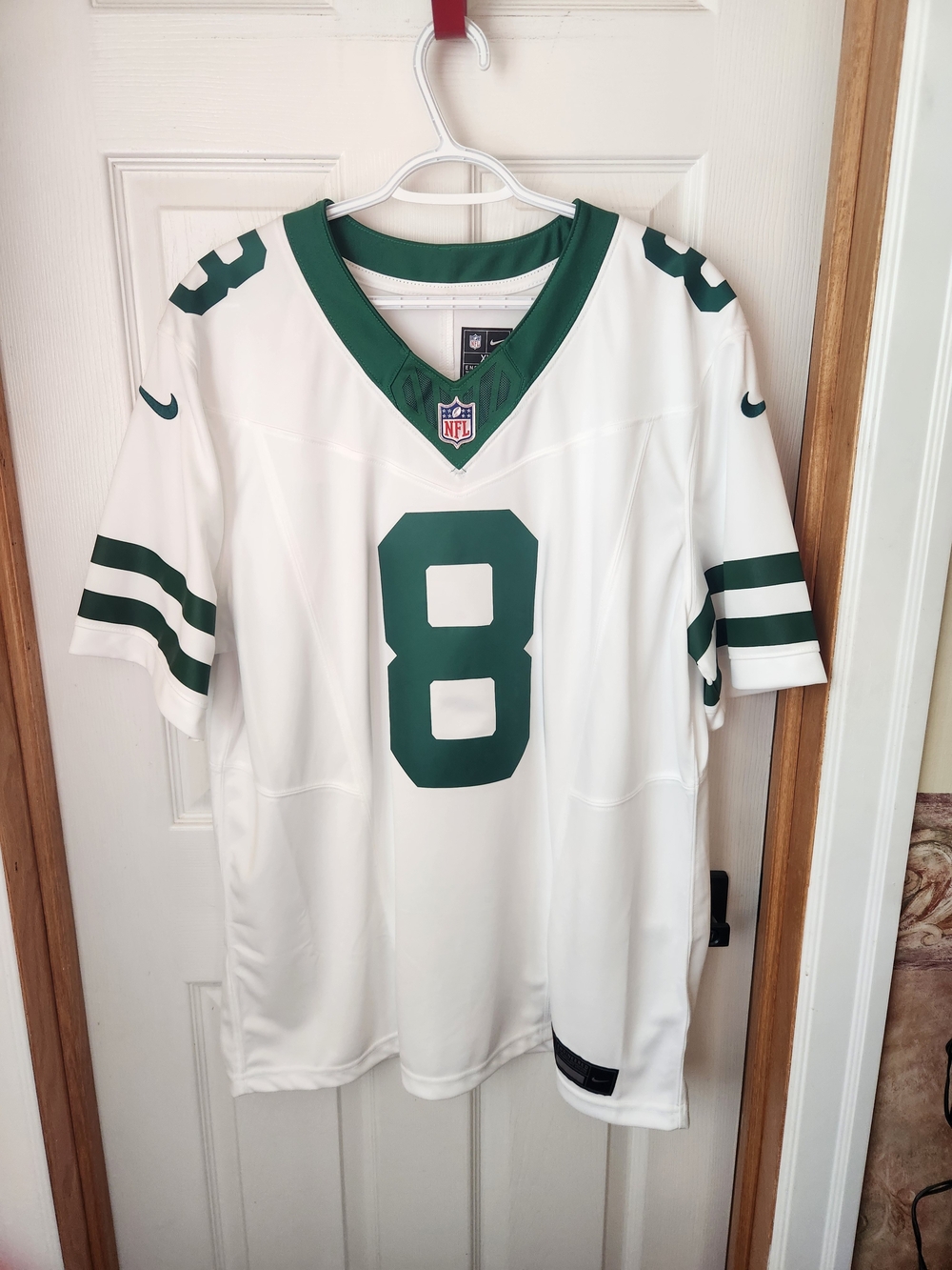 New York Jets Nike NFL Men’s White & Green Football Jersey (#8)